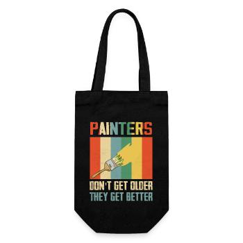 Painters Don't Get Older They Get Better Job Profe - Geschenkbeutel für Flaschen - Schwarz - Vorne
