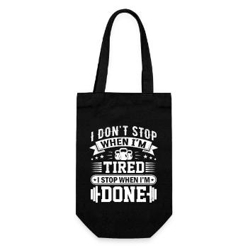 I don't stop when I'm tired, I listen - Gift Bag for Bottles - black - Front