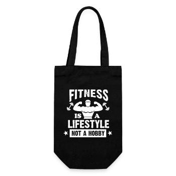 Fitness is a lifestyle, not a hobby - - Gift Bag for Bottles - black - Front