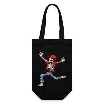 Tanzendes Skelett Hip-Hop - Geschenkbeutel für Flaschen - Schwarz - Vorne