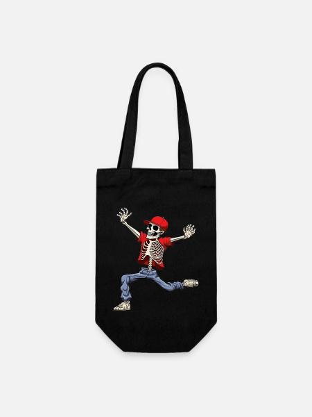Tanzendes Skelett Hip-Hop - Geschenkbeutel für Flaschen - Schwarz