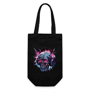 Skull Skull Kopfhörer Totenschädel Modern - Geschenkbeutel für Flaschen - Schwarz - Vorne