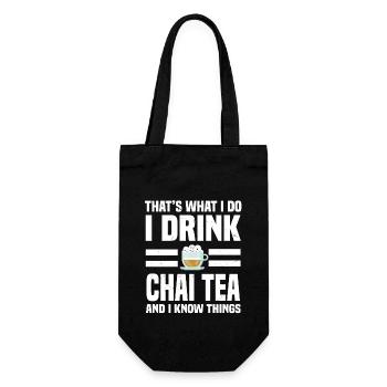 Cooler Chai Tee Spruch - Geschenkbeutel für Flaschen - Schwarz - Vorne