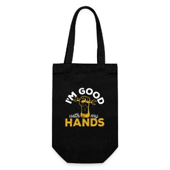 I'm good with my cell phone Handyman carpenter - Gift Bag for Bottles - black - Front