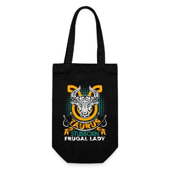 Taurus Taurus Stubborn Frugal And Lazy - Gift Bag for Bottles - black - Front