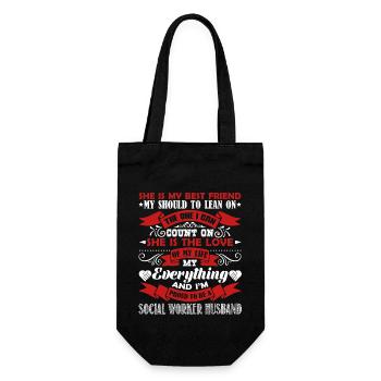 Social Worker Proud Social Worker Husband - Gift Bag for Bottles - black - Front