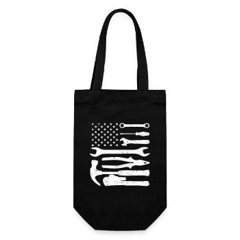 American Flag Mechanic Do-it-Yourself Patriot - Gift Bag for Bottles - black - Front