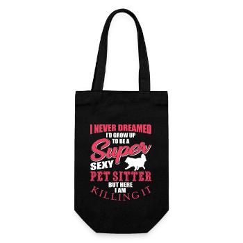 Funny pet sitter design - Gift Bag for Bottles - black - Front