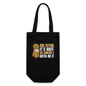 Funny dog sitting saying - Gift Bag for Bottles - black - Front