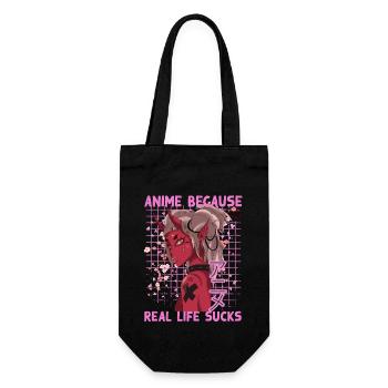 Drôle de manga disant anime parce que la vraie vie est nulle - Sac à bouteille - noir - Devant