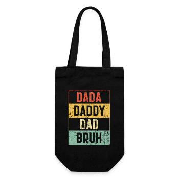 Dada Daddy Dad Bruh Fathers Day Vintage Funny - Gift Bag for Bottles - black - Front