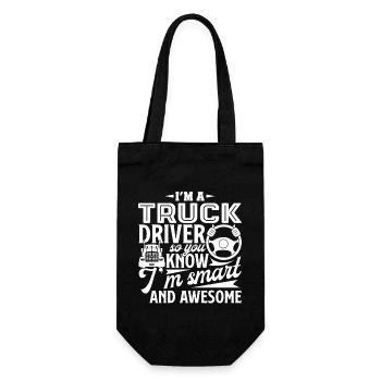 Truck Driver Smart Awesome Truck Driver - Gift Bag for Bottles - black - Front