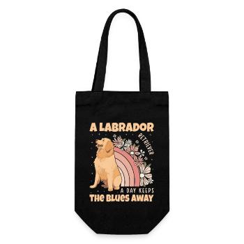 A Labrador Retriever a day keeps the blues away - Gift Bag for Bottles - black - Front