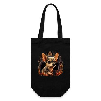 Chihuahua - Feuerwehrmann Feuerwehr Hund Männer - Geschenkbeutel für Flaschen - Schwarz - Vorne