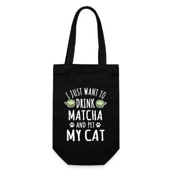 Matcha et design amoureux des chats - Sac à bouteille - noir - Devant