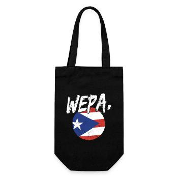 Proud Puerto Rican Puerto Rico Flag Wepa Latino - Geschenkbeutel für Flaschen - Schwarz - Vorne