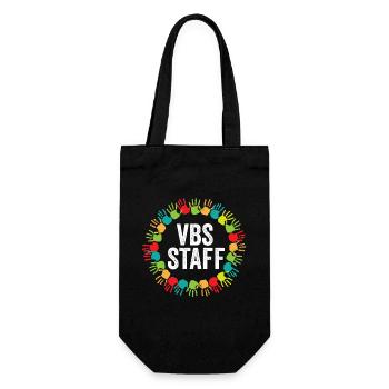 VBS Staff Hand Print Vacation Bible School Crew - Gift Bag for Bottles - black - Front