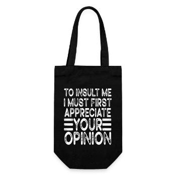 Pour m’insulter, je dois d’abord valoriser votre opinion - Sac à bouteille - noir - Devant