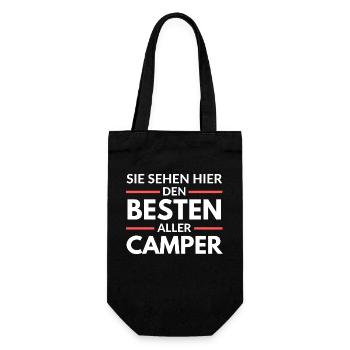 Sie sehen hier den Besten aller Camper - Geschenkbeutel für Flaschen - Schwarz - Vorne