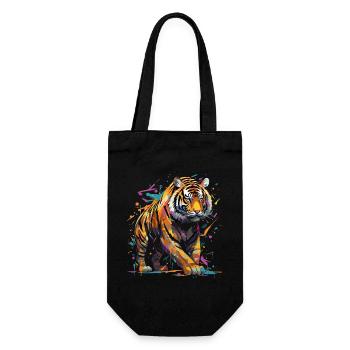 Tiger in Graffiti On the Trail | City Tiger - Gift Bag for Bottles - black - Front