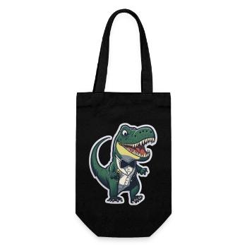 T-Rex in ATuxedo T-Rex im Anzug - Geschenkbeutel für Flaschen - Schwarz - Vorne