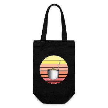 Retro Bombilla Und Gourd Yerba Mate Tee - Geschenkbeutel für Flaschen - Schwarz - Vorne