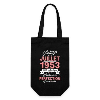 Cadeau anniversaire juillet 1953 - 70 ans en 2023 - Sac à bouteille - noir - Devant