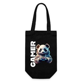 Lettrage de joueur avec panda cool - Sac à bouteille - noir - Devant