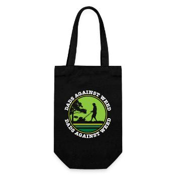 Dads Against Weed Plant Daddy Lawnmower Dad Funny - Geschenkbeutel für Flaschen - Schwarz - Vorne