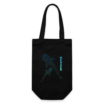 Walhai Malediven Whale Shark Maldives - Geschenkbeutel für Flaschen - Schwarz - Vorne