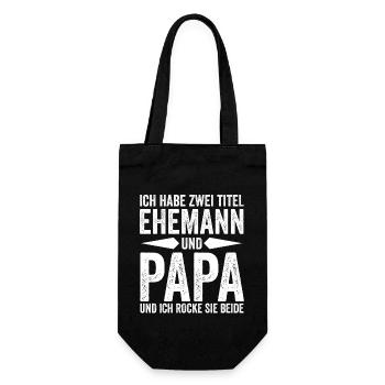 Ich Habe Zwei Titel Ehemann Und Papa - Geschenkbeutel für Flaschen - Schwarz - Vorne