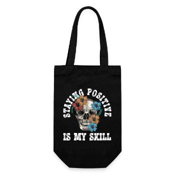Rester positif est ma compétence - Sac à bouteille - noir - Devant