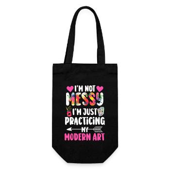Ich bin kein chaotisches Gemälde mit moderner Kunst - Geschenkbeutel für Flaschen - Schwarz - Vorne