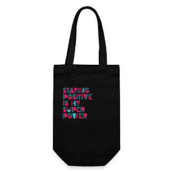 Staying Positive Is My Superpower - Gift Bag for Bottles - black - Front
