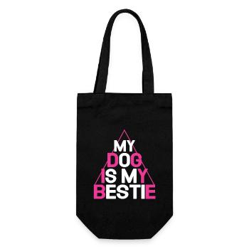 My Dog Is My Bestie - Geschenkbeutel für Flaschen - Schwarz - Vorne