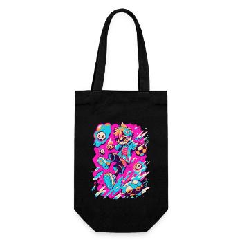 Intrigant joueur de football de jeu de street art - Sac à bouteille - noir - Devant