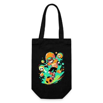 StreetArt-Gaming-Abenteuer: Cartoon-Fußballspieler - Geschenkbeutel für Flaschen - Schwarz - Vorne