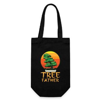 Bonsai Japan Silhouette Gardener Gardening Lover - Gift Bag for Bottles - black - Front