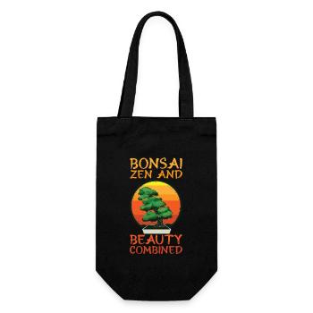 Bonsai Japan Silhouette Gardener Gardening Lover - Gift Bag for Bottles - black - Front