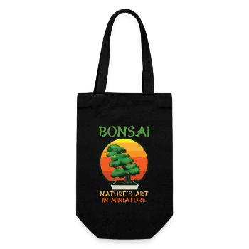 Bonsai Japan Silhouette Gardener Gardening Lover - Gift Bag for Bottles - black - Front