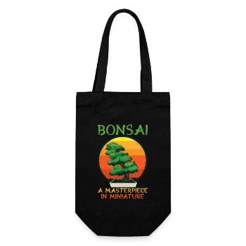 Bonsai Japan Silhouette Gardener Gardening Lover - Gift Bag for Bottles - black - Front