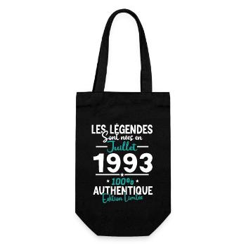 Cadeau Anniv Juillet 1993 - 30 ans en 2023 - Sac à bouteille - noir - Devant