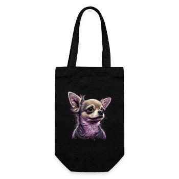 Chihuahua Puppy | Pretty Pink Dog Girly Mom Women - Gift Bag for Bottles - black - Front