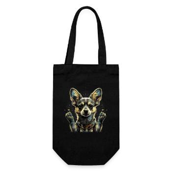 Chihuahua | Ukraine Peace & Love Flag Help Dog - Gift Bag for Bottles - black - Front