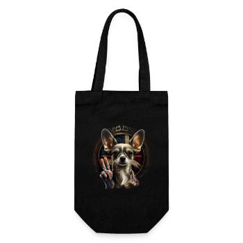 Chihuahua | Ukraine Peace & Love Flag Help Dog - Gift Bag for Bottles - black - Front