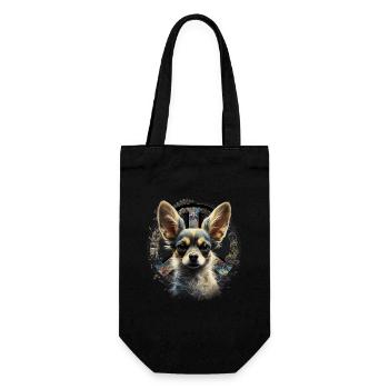 Chihuahua | Ukraine Peace & Love Flag Help Dog - Gift Bag for Bottles - black - Front