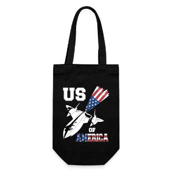 Vierter Kampfjet USA-Flagge - Geschenkbeutel für Flaschen - Schwarz - Vorne