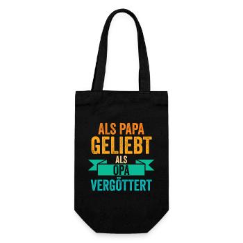 Als Papa Geliebt Als Opa Vergöttert - Geschenkbeutel für Flaschen - Schwarz - Vorne