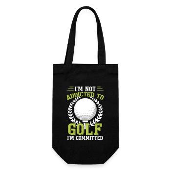 I'm Not Addicted To Golf I'm Committed - Gift Bag for Bottles - black - Front