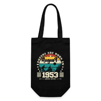 August 1953. Birthday gift August 1953. August - Gift Bag for Bottles - black - Front